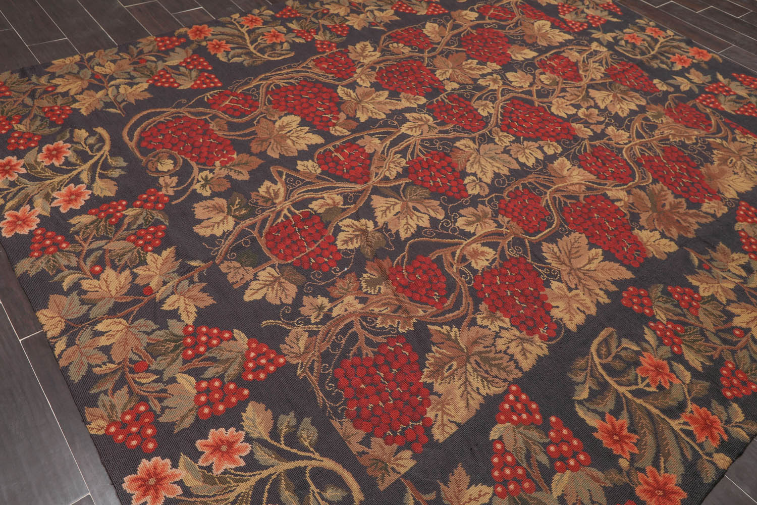 8x10 Chocolate, Rust, Gold Color Hand Woven All-Over 100% Wool Traditional Oriental Rug