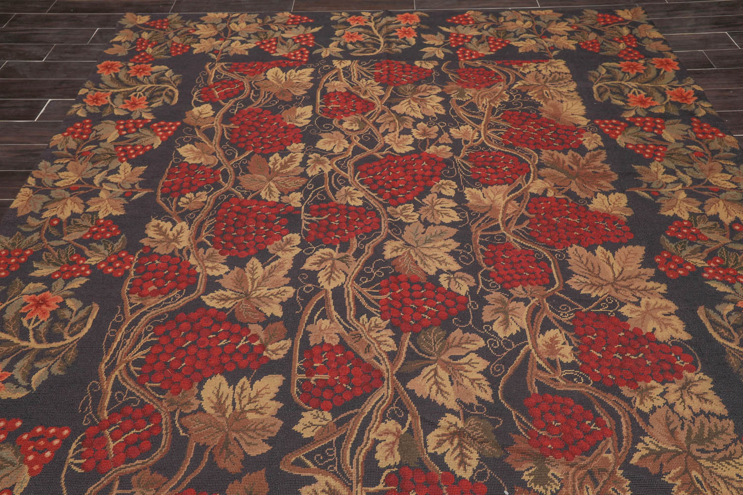 8x10 Chocolate, Rust, Gold Color Hand Woven All-Over 100% Wool Traditional Oriental Rug