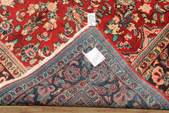7x10 Rust, Charcoal, Pink Color Hand Knotted Sarouk Wool Traditional Oriental Rug