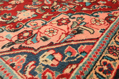7x10 Rust, Charcoal, Pink Color Hand Knotted Sarouk Wool Traditional Oriental Rug