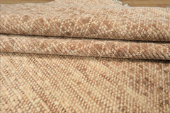 10x14 Tan, Beige, Ivory Color Hand Knotted Tibetan Wool Transitional Oriental Rug