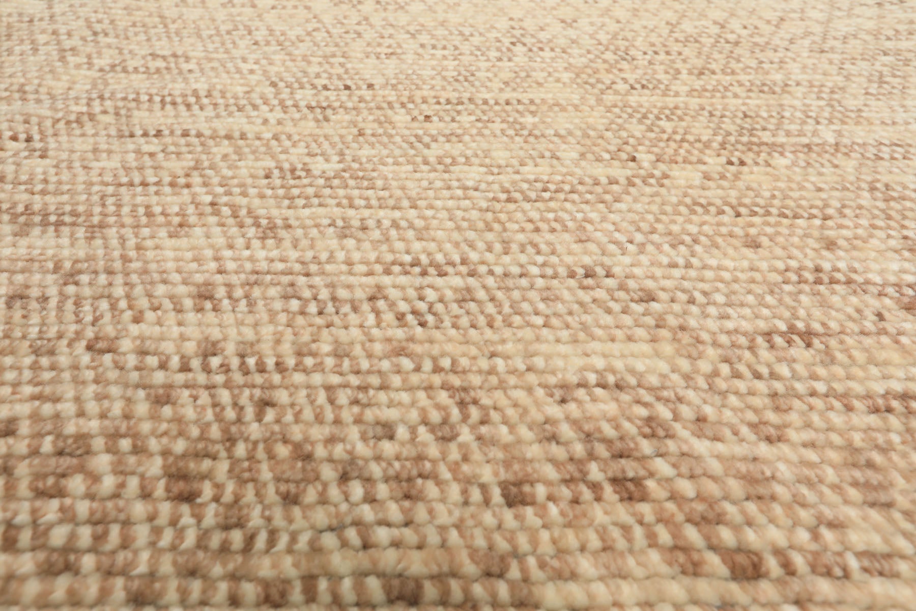 10x14 Tan, Beige, Ivory Color Hand Knotted Tibetan Wool Transitional Oriental Rug