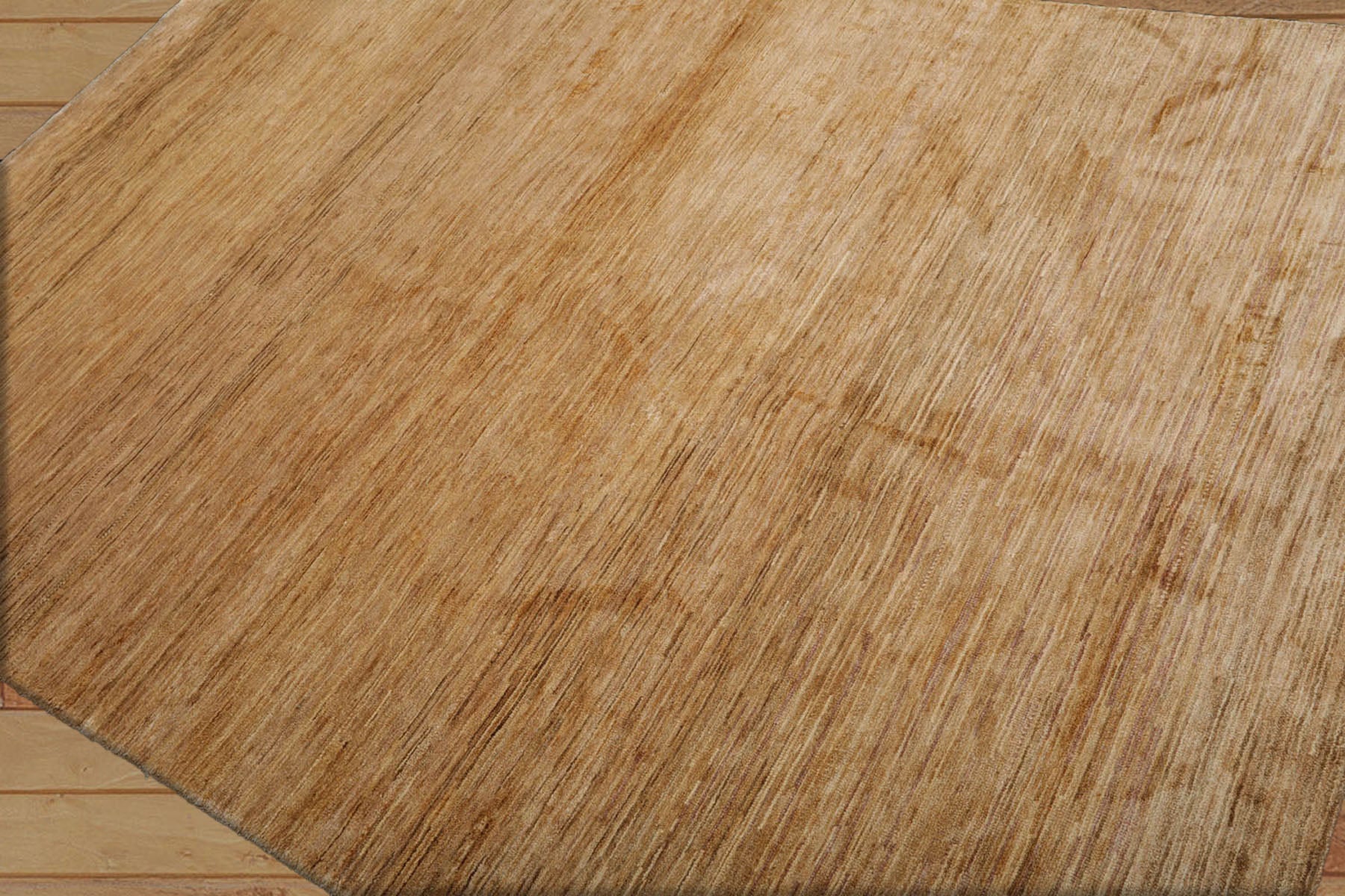 6x9 Tone on tone Gold, , Color Hand Knotted All-Over 100% Wool Modern Oriental Rug