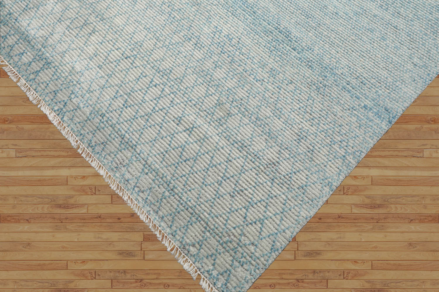 9x12 Beige, Blue Color Hand Knotted Geometric Wool Contemporary Oriental Rug