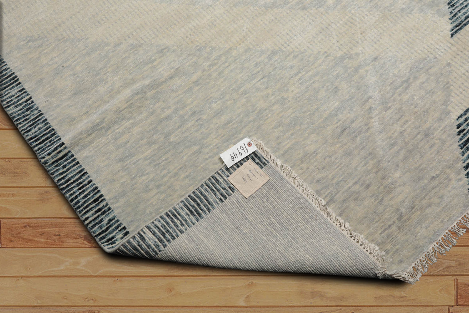 9x12 Ivory, Gray, Blue Color Hand Knotted Tibetan 100% Wool Modern Oriental Rug