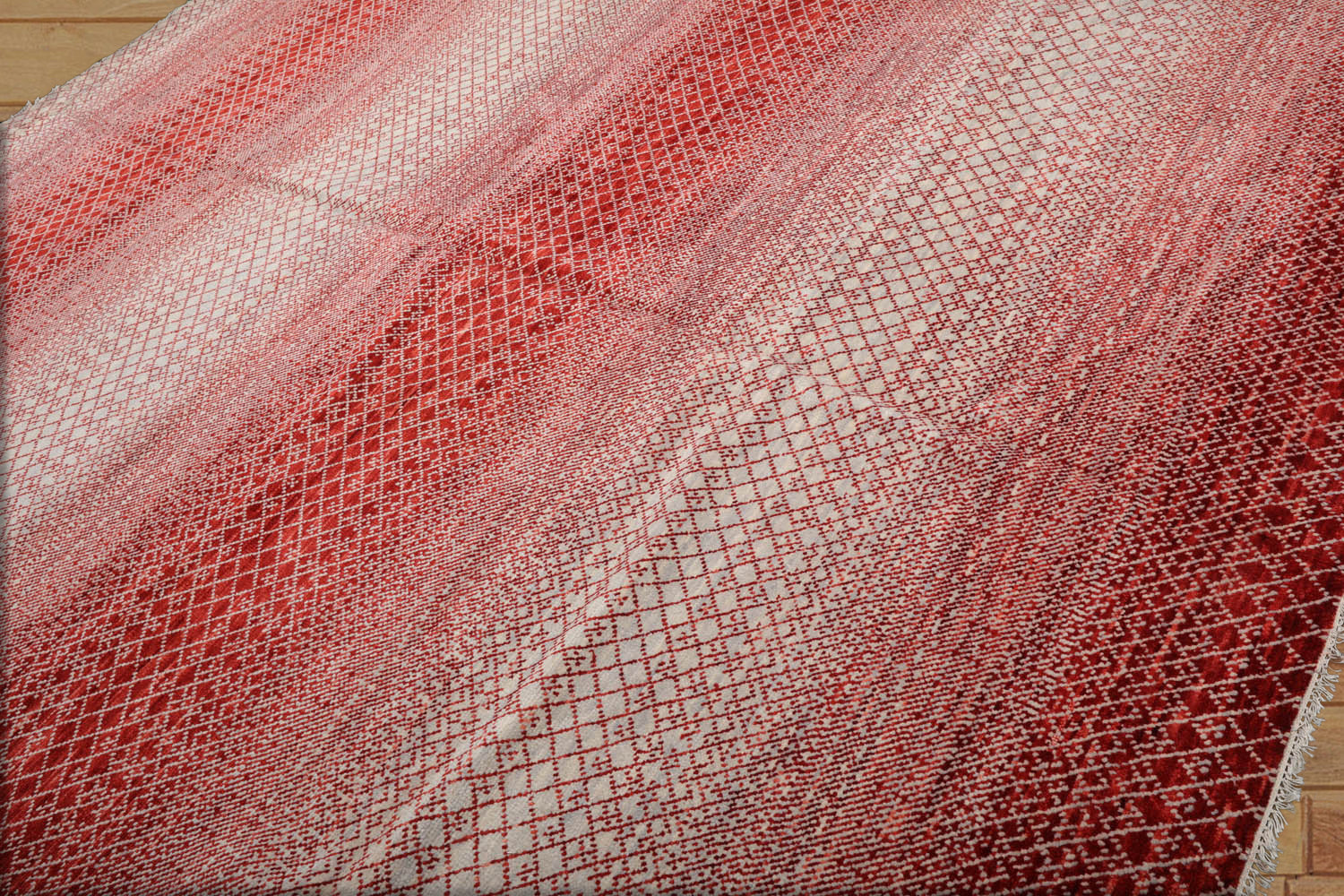 9x12 Beige, Red, Color Hand Knotted Tibetan 100% Wool Modern Oriental Rug