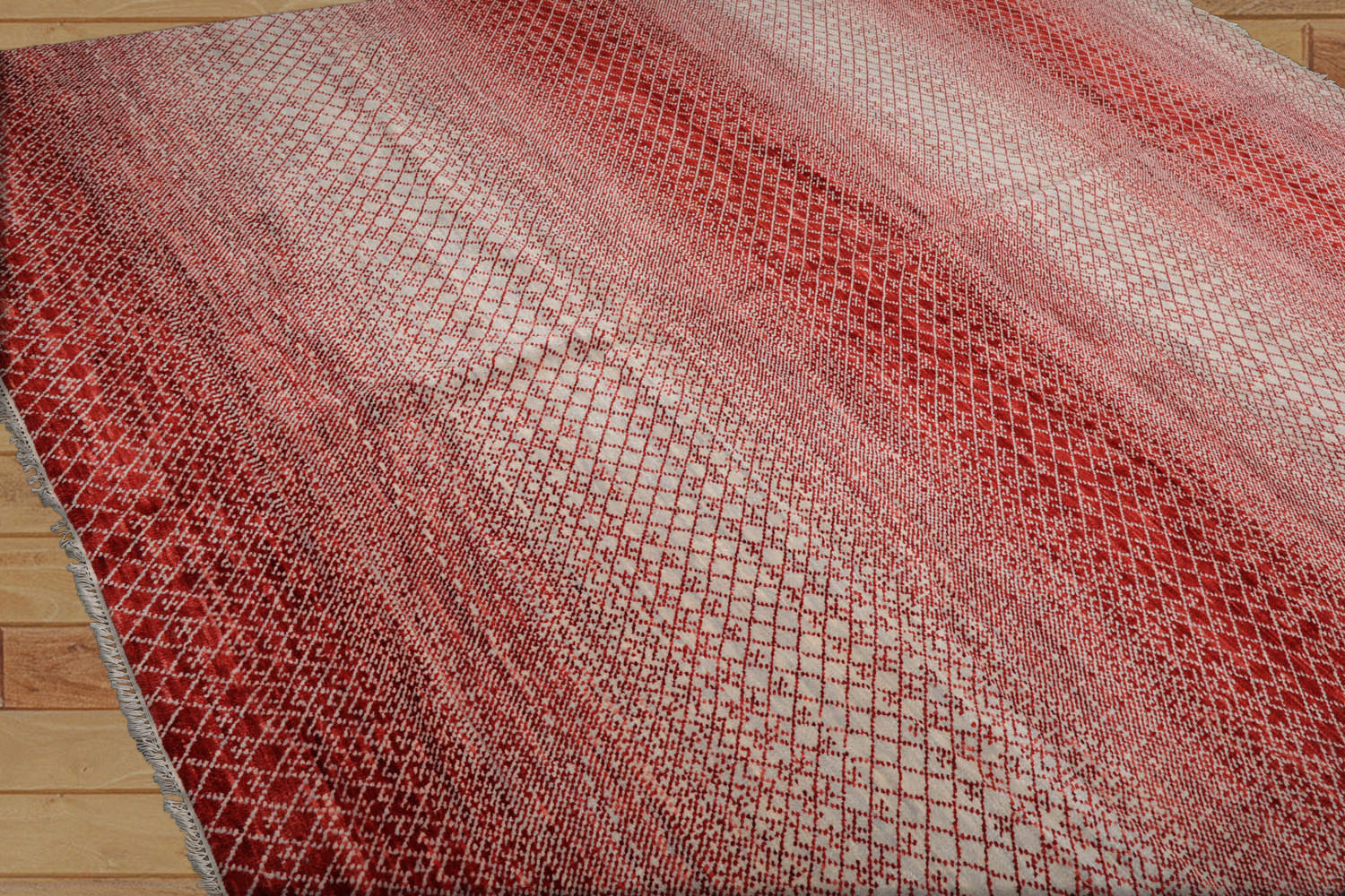 9x12 Beige, Red, Color Hand Knotted Tibetan 100% Wool Modern Oriental Rug