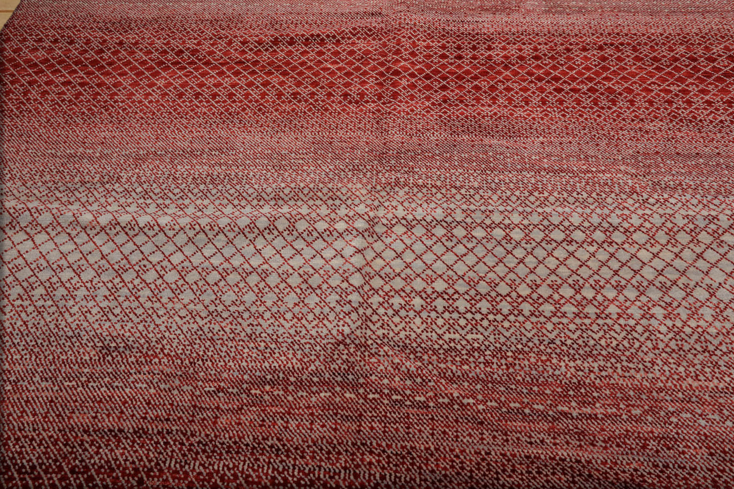 9x12 Beige, Red, Color Hand Knotted Tibetan 100% Wool Modern Oriental Rug