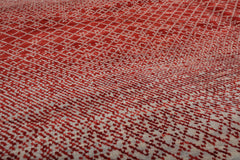9x12 Beige, Red, Color Hand Knotted Tibetan 100% Wool Modern Oriental Rug