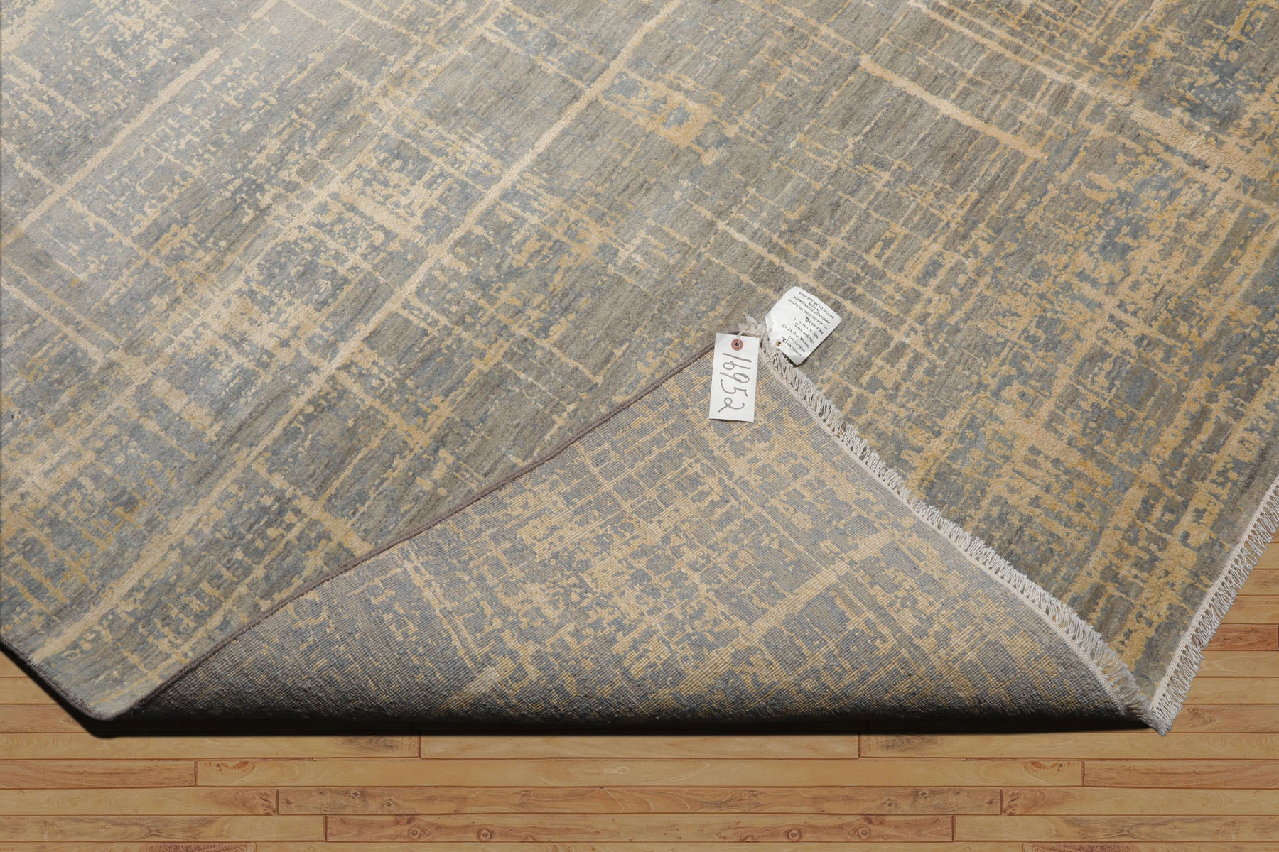 9x12 Slate, Gray, Vanilla Color Hand Knotted Sherpa Wool & Silk Modern & Contemporary Oriental Rug