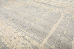 9x12 Slate, Gray, Vanilla Color Hand Knotted Sherpa Wool & Silk Modern & Contemporary Oriental Rug