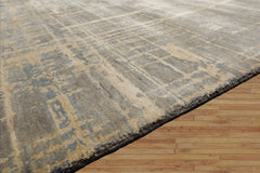 9x12 Slate, Gray, Vanilla Color Hand Knotted Sherpa Wool & Silk Modern & Contemporary Oriental Rug