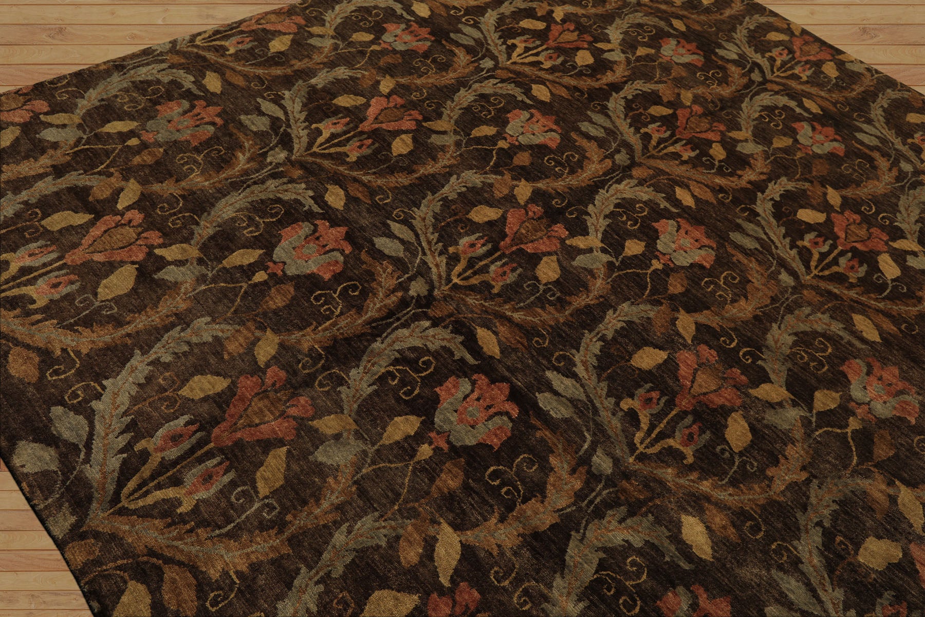 8x10 Brown, Gold, Blush Color Hand Knotted Oushak Wool Traditional Oriental Rug