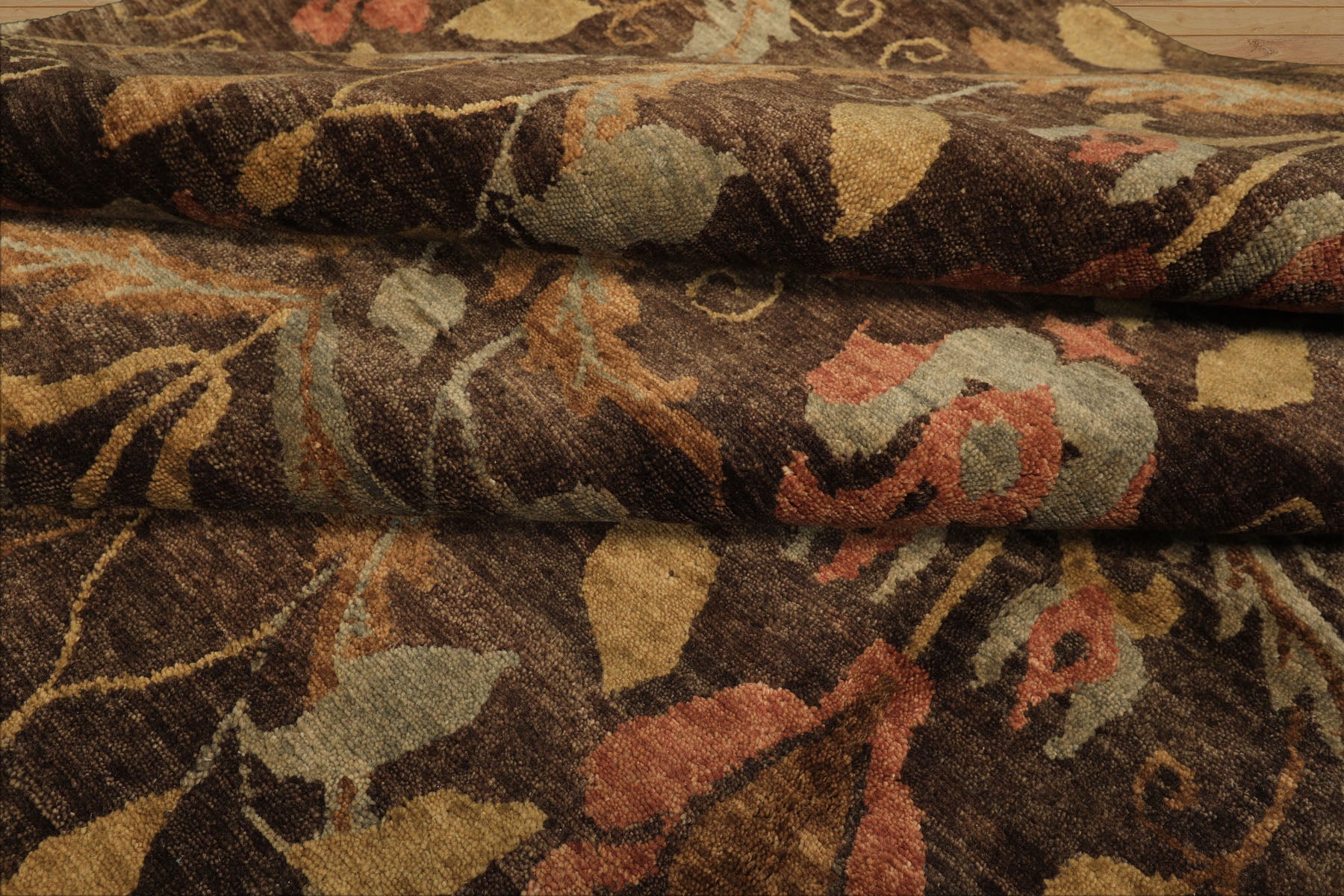 8x10 Brown, Gold, Blush Color Hand Knotted Oushak Wool Traditional Oriental Rug