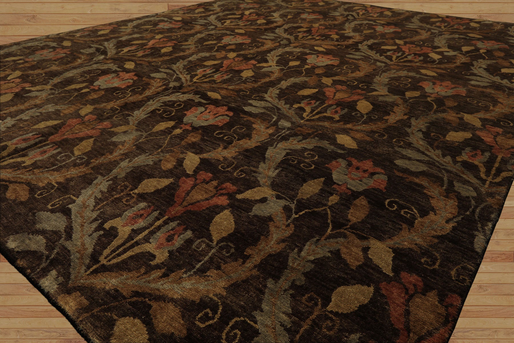 8x10 Brown, Gold, Blush Color Hand Knotted Oushak Wool Traditional Oriental Rug