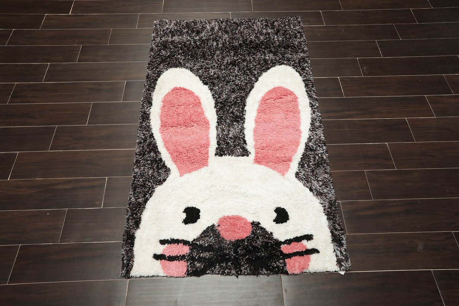 3x5 Gray, Black, Ivory Color Hand Tufted Oriental Area Rug Polyster/Cotton Blend Novelty Oriental Rug