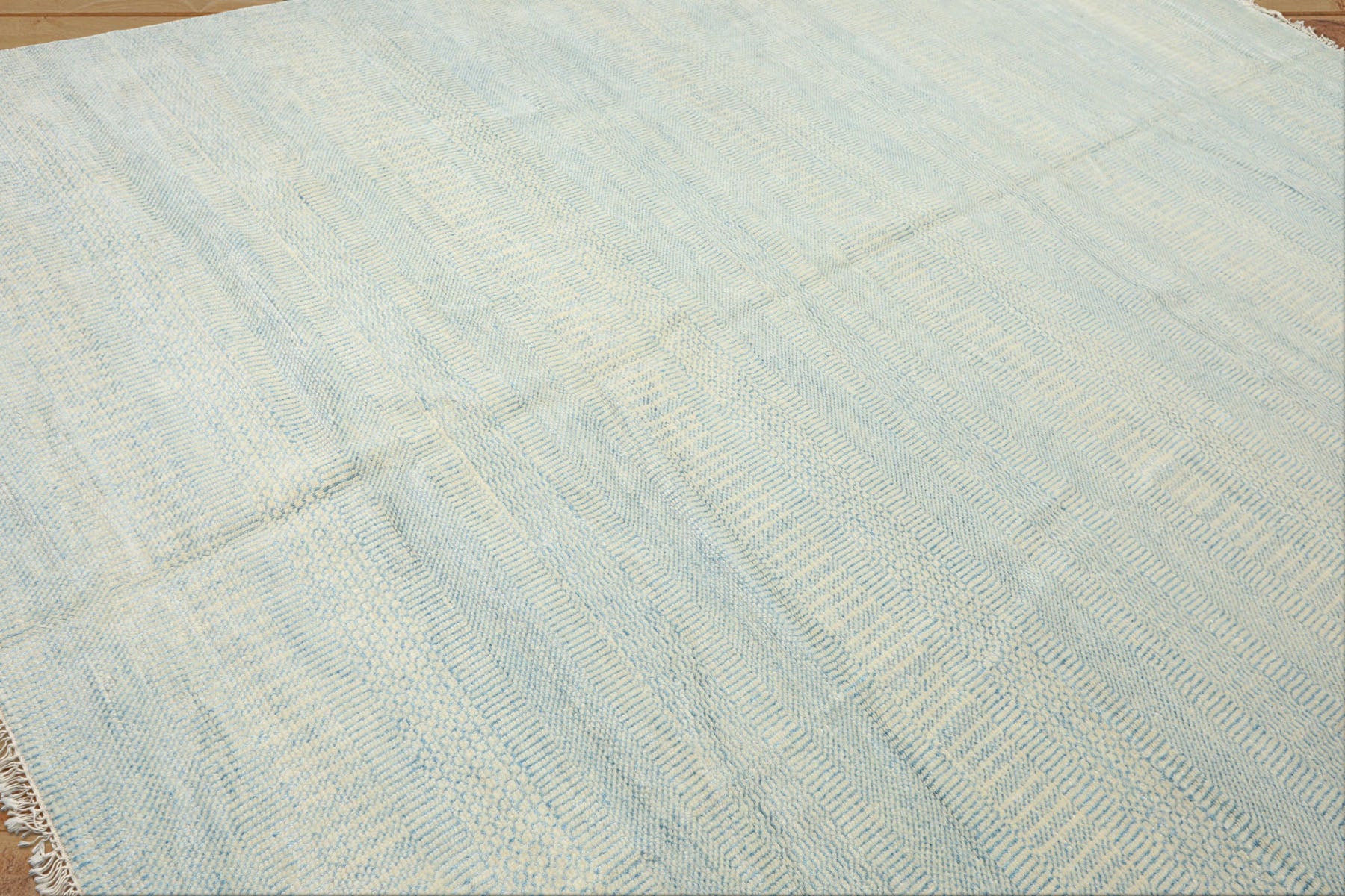 9x12 Ivory, Aqua, Color Hand Knotted Tibetan Wool & Silk Modern & Contemporary Oriental Rug