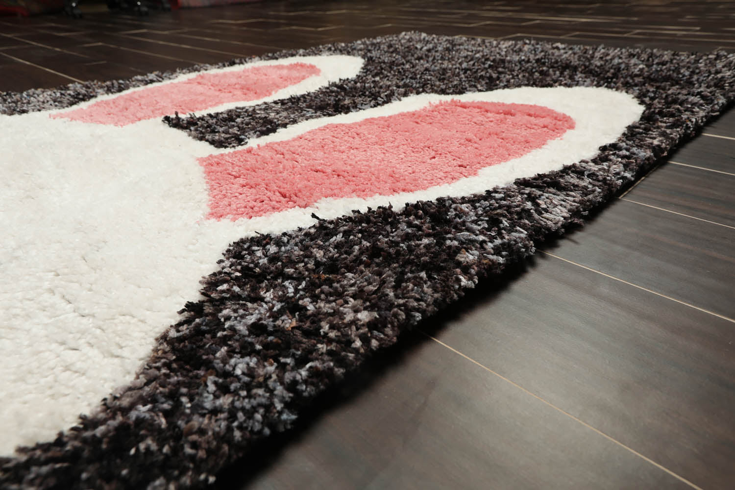 3x5 Gray, Black, Ivory Color Hand Tufted Oriental Area Rug Polyster/Cotton Blend Novelty Oriental Rug