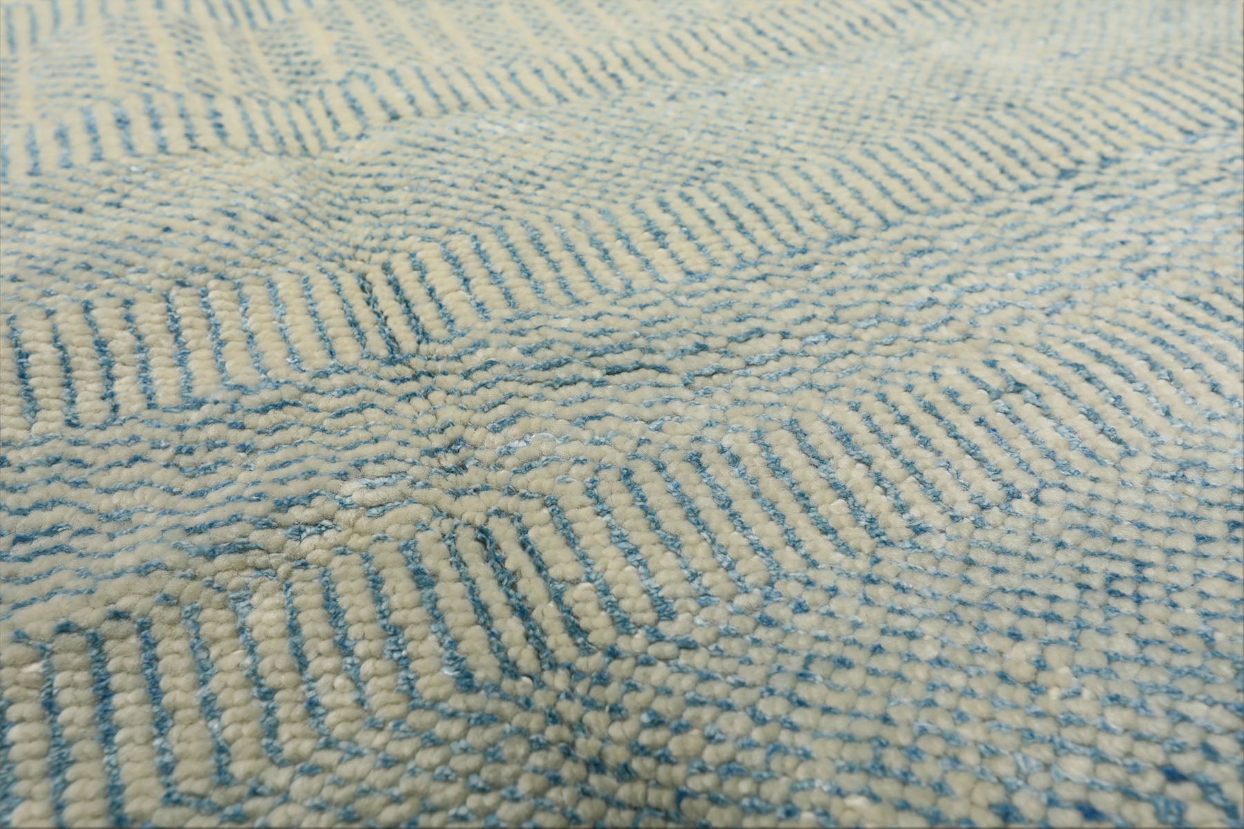 9x12 Ivory, Aqua, Color Hand Knotted Tibetan Wool & Silk Modern & Contemporary Oriental Rug