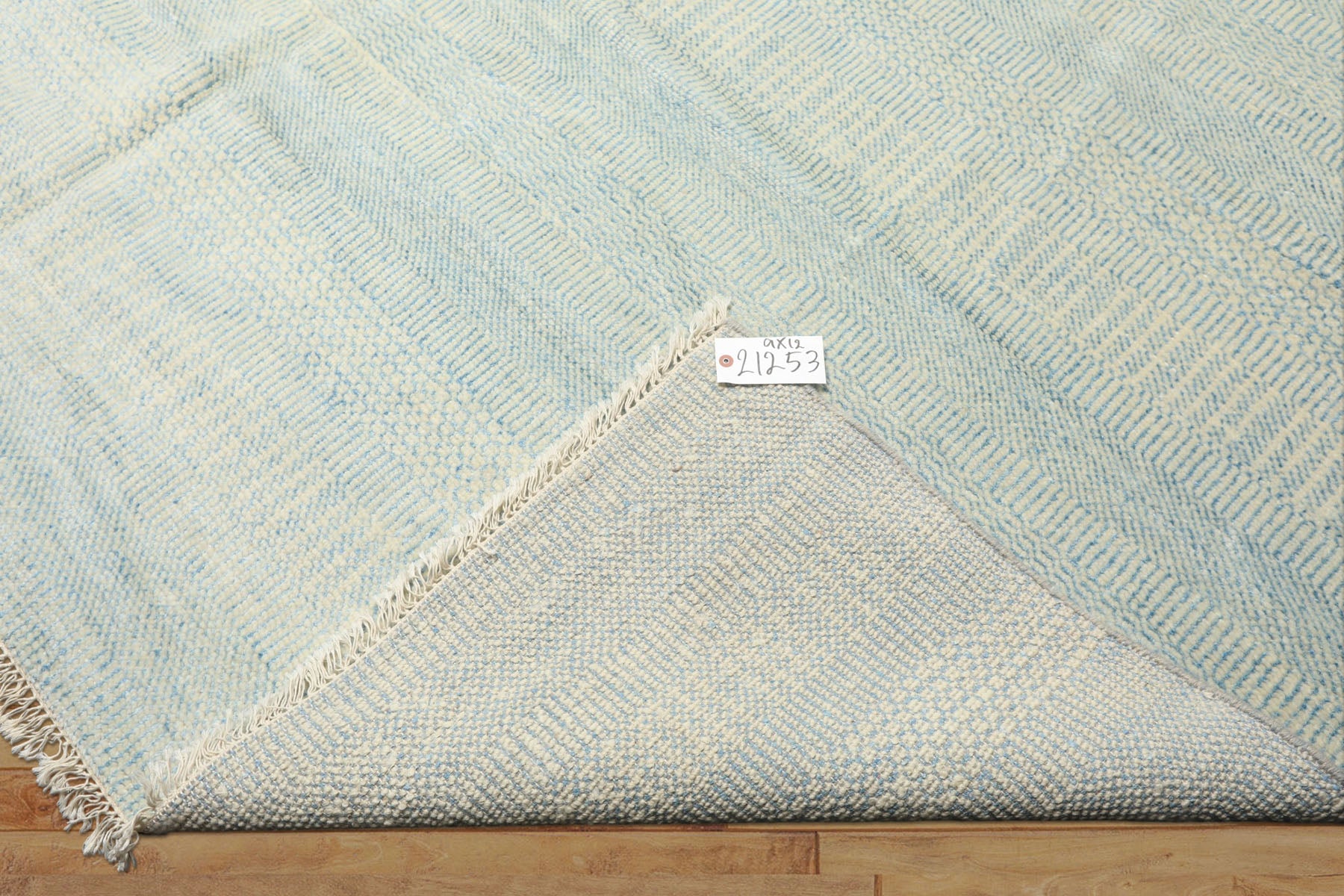 9x12 Ivory, Aqua, Color Hand Knotted Tibetan Wool & Silk Modern & Contemporary Oriental Rug