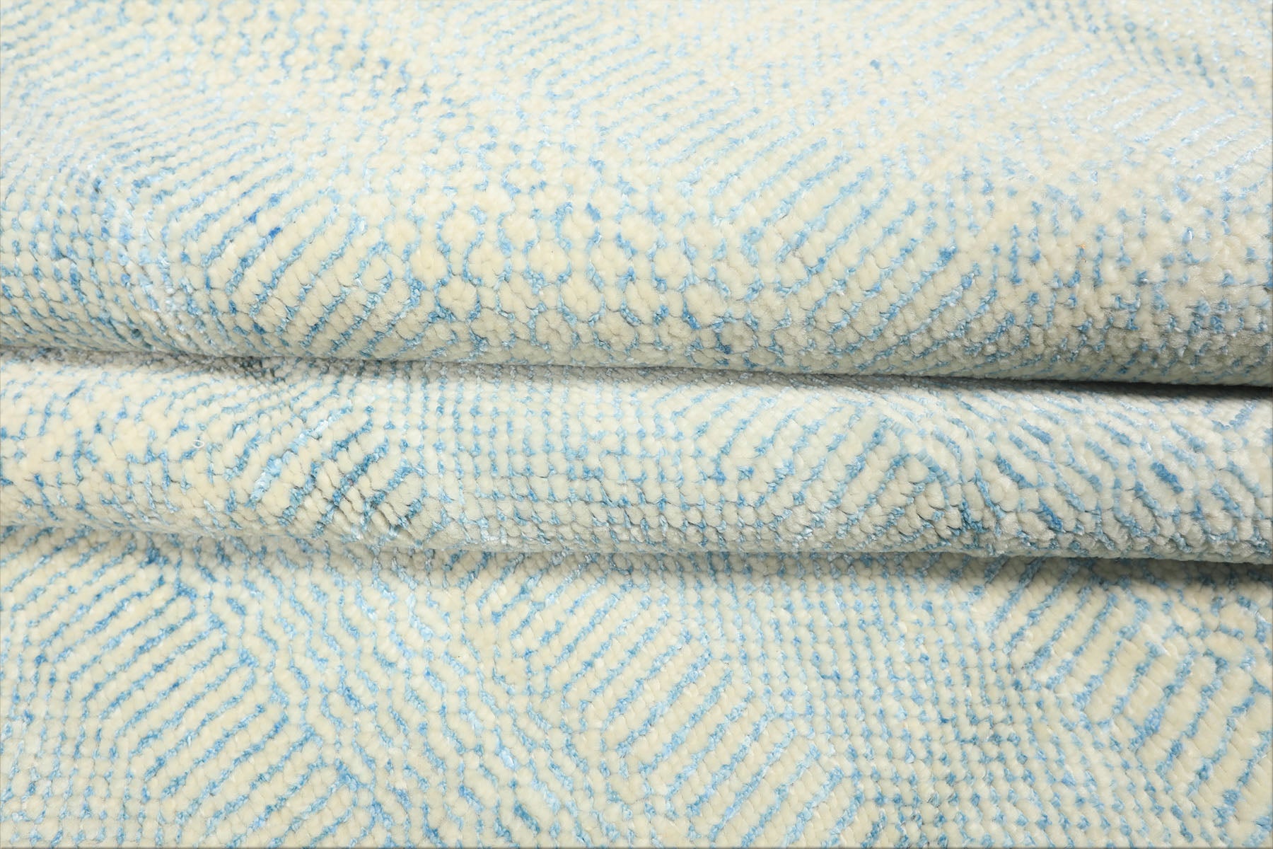 9x12 Ivory, Aqua, Color Hand Knotted Tibetan Wool & Silk Modern & Contemporary Oriental Rug