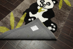 3x5 Gray, Black, White Color Hand Tufted Oriental Area Rug Polyster/Cotton Blend Novelty Oriental Rug