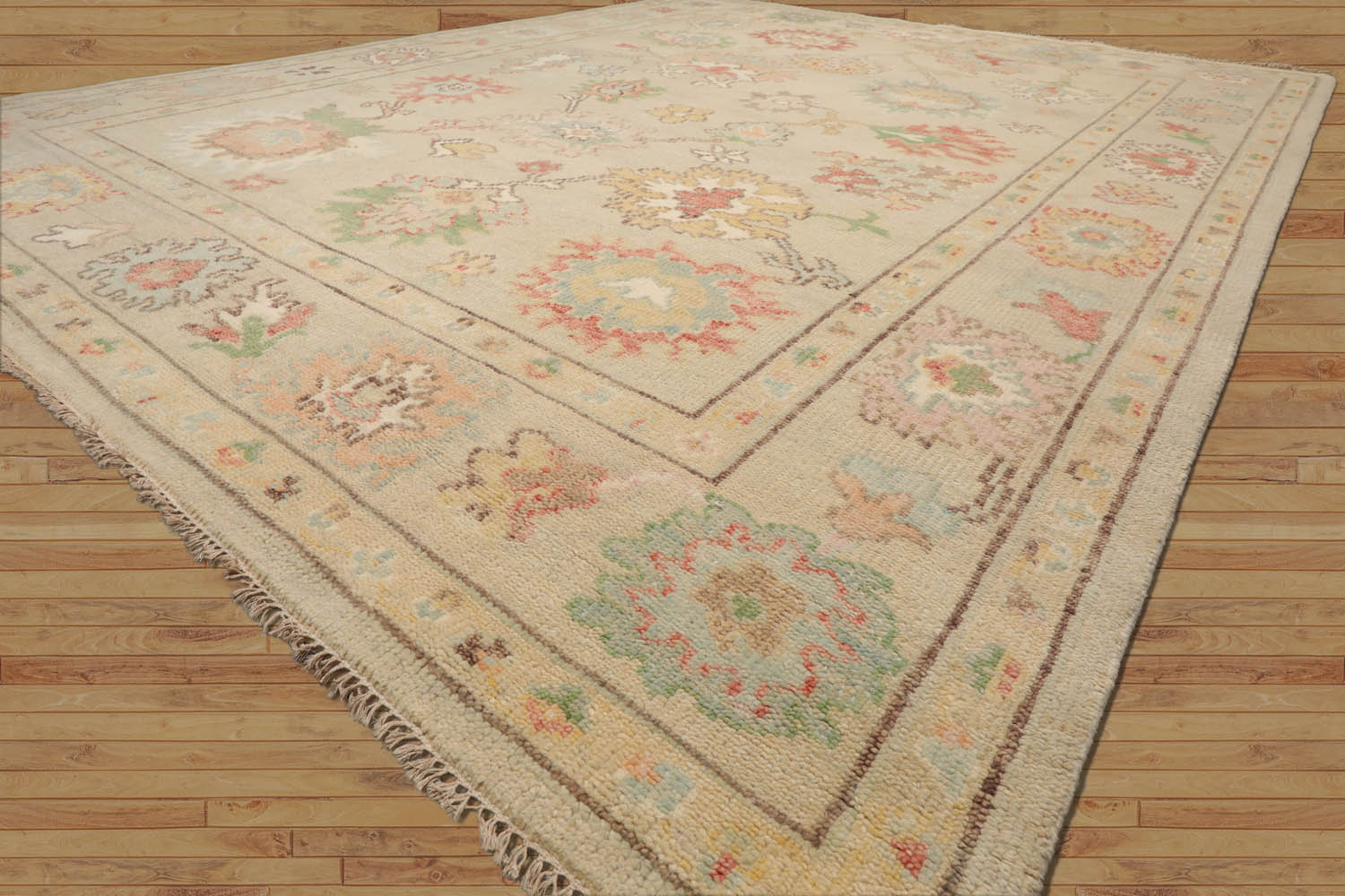 8x10 Beige Ivory Aqua Color Hand Knotted Oriental Wool Arts & Crafts/Mission Oriental Rug