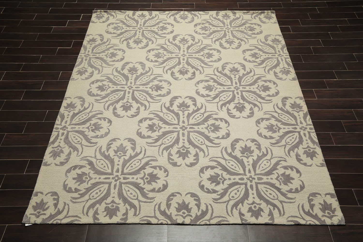 8x10 Beige, , Color Hand Tufted All-Over 100% Wool Transitional Oriental Rug