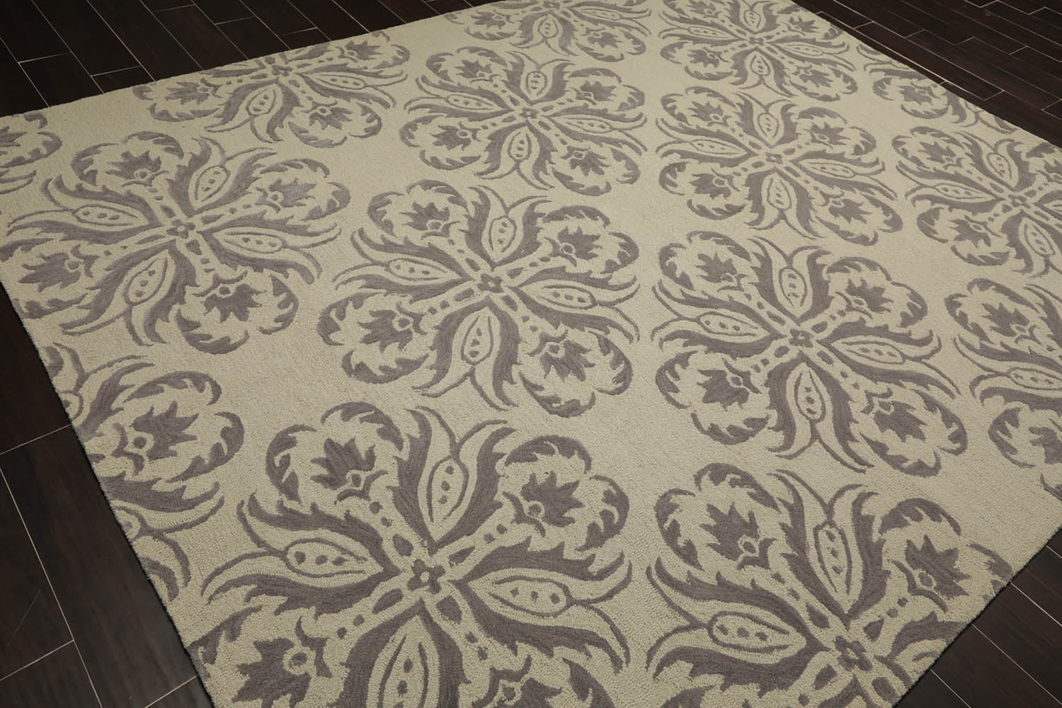 8x10 Beige, , Color Hand Tufted All-Over 100% Wool Transitional Oriental Rug