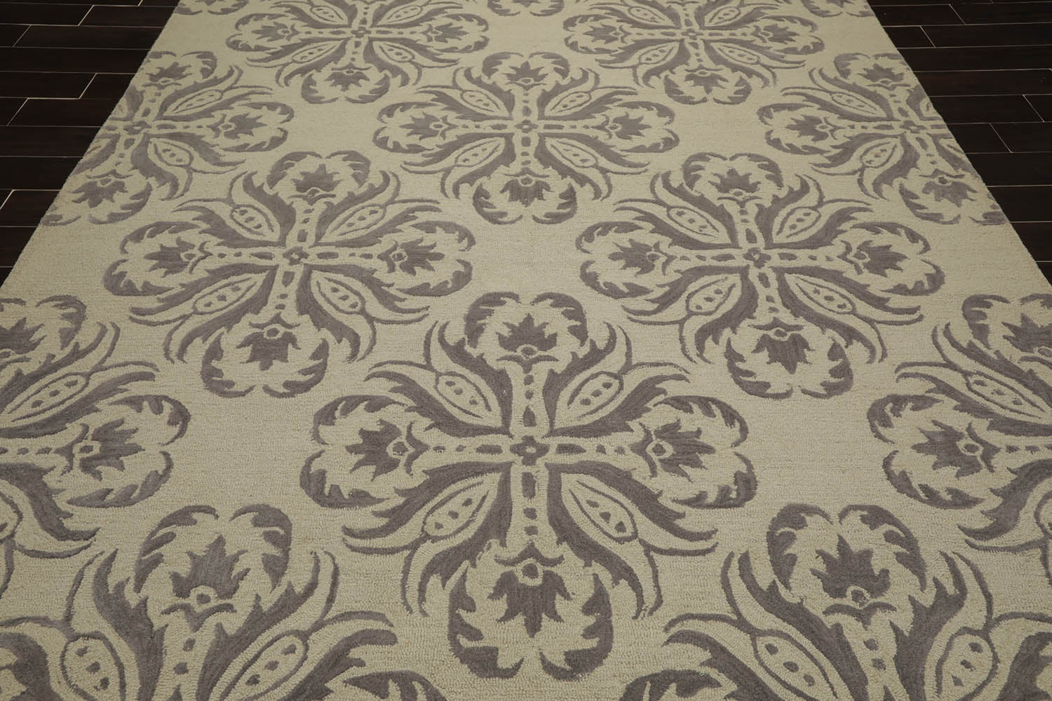 8x10 Beige, , Color Hand Tufted All-Over 100% Wool Transitional Oriental Rug