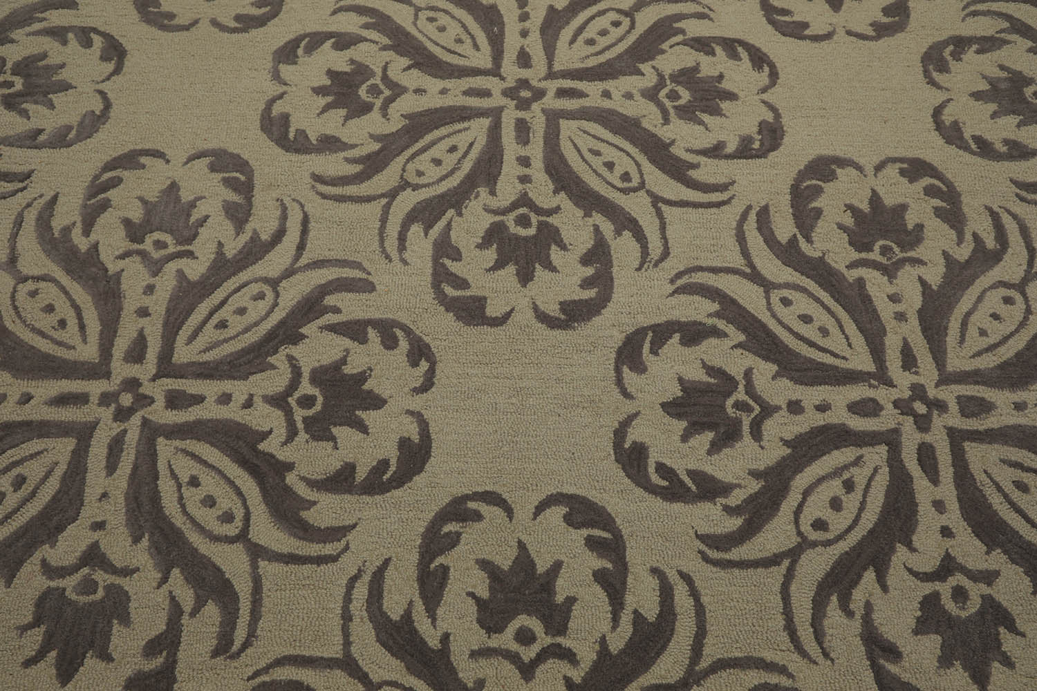 8x10 Beige, , Color Hand Tufted All-Over 100% Wool Transitional Oriental Rug