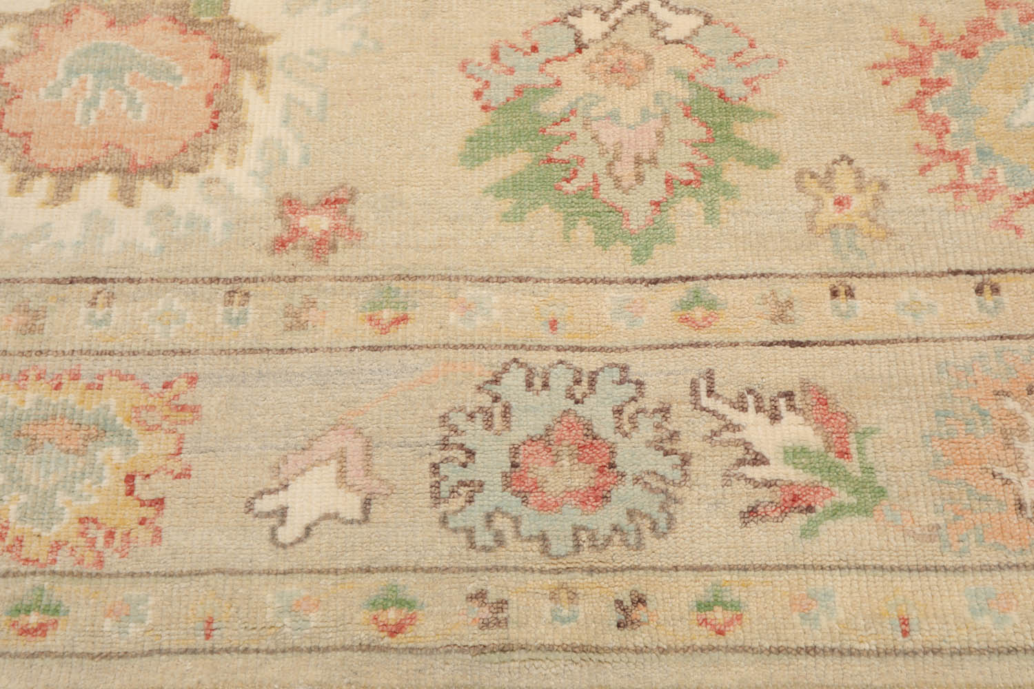 8x10 Beige Ivory Aqua Color Hand Knotted Oriental Wool Arts & Crafts/Mission Oriental Rug