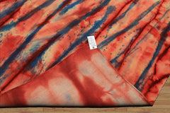 5x8 Red, Ivory, Blue Color Hand Knotted Tibetan Wool Modern & Contemporary Oriental Rug