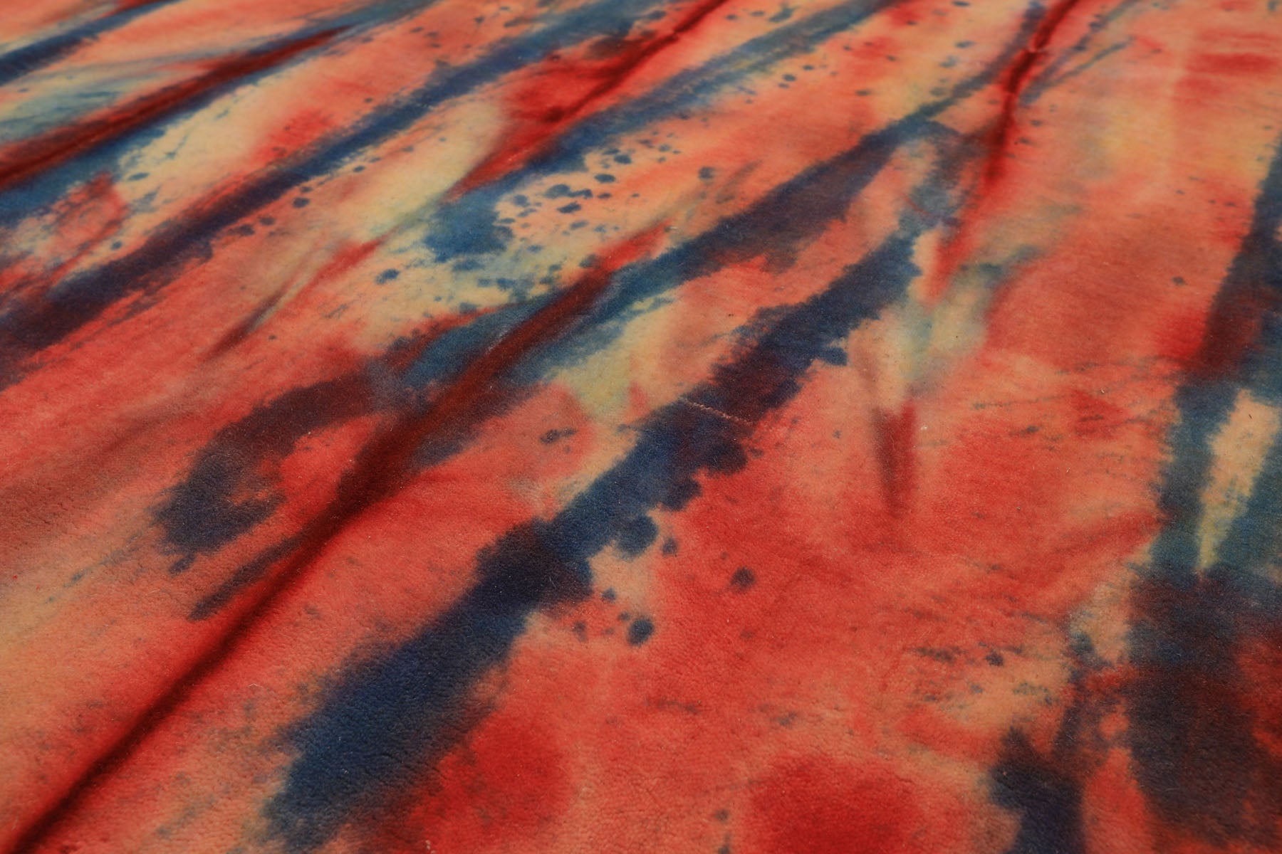 5x8 Red, Ivory, Blue Color Hand Knotted Tibetan Wool Modern & Contemporary Oriental Rug