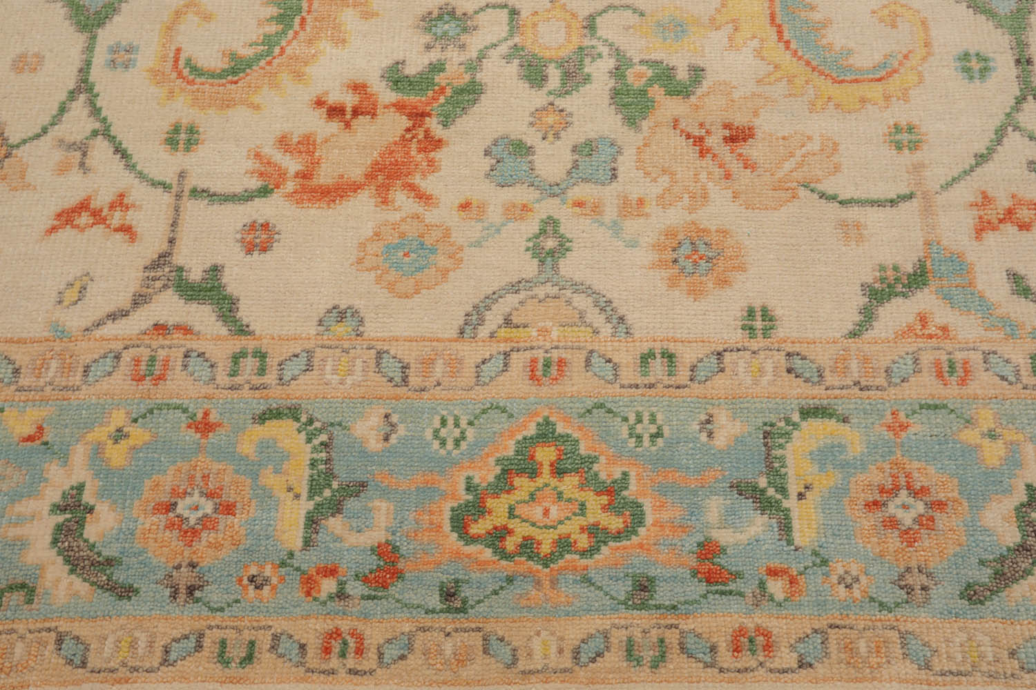 Multi Size Beige Aqua Green Color Hand Knotted Oriental Wool Arts & Crafts/Mission Oriental Rug