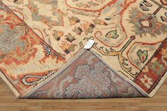 8x10 Beige, Rust, Sage Color Hand Knotted Oushak 100% Wool  Oriental Rug