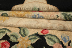 10x14 Beige, Green, Gold Color Hand Hooked Garden wool Traditional Oriental Rug