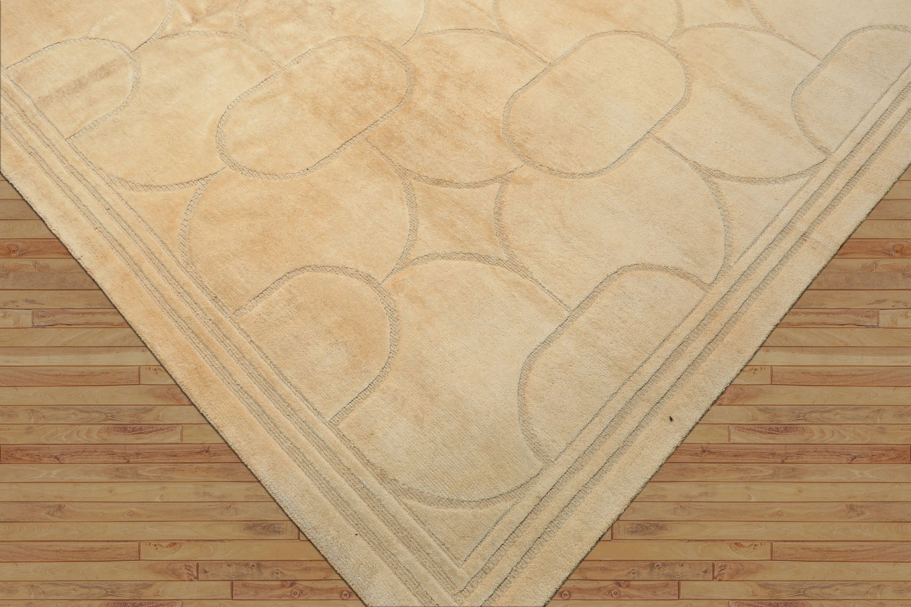 10x14 Ivory, Beige, Color Hand Knotted Tibetan Wool & Linen Art Deco Oriental Rug