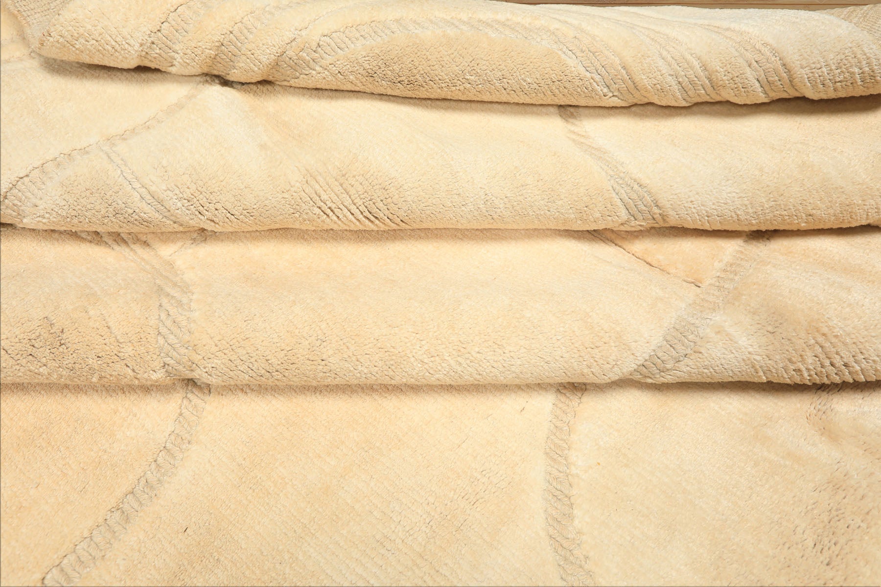 10x14 Ivory, Beige, Color Hand Knotted Tibetan Wool & Linen Art Deco Oriental Rug