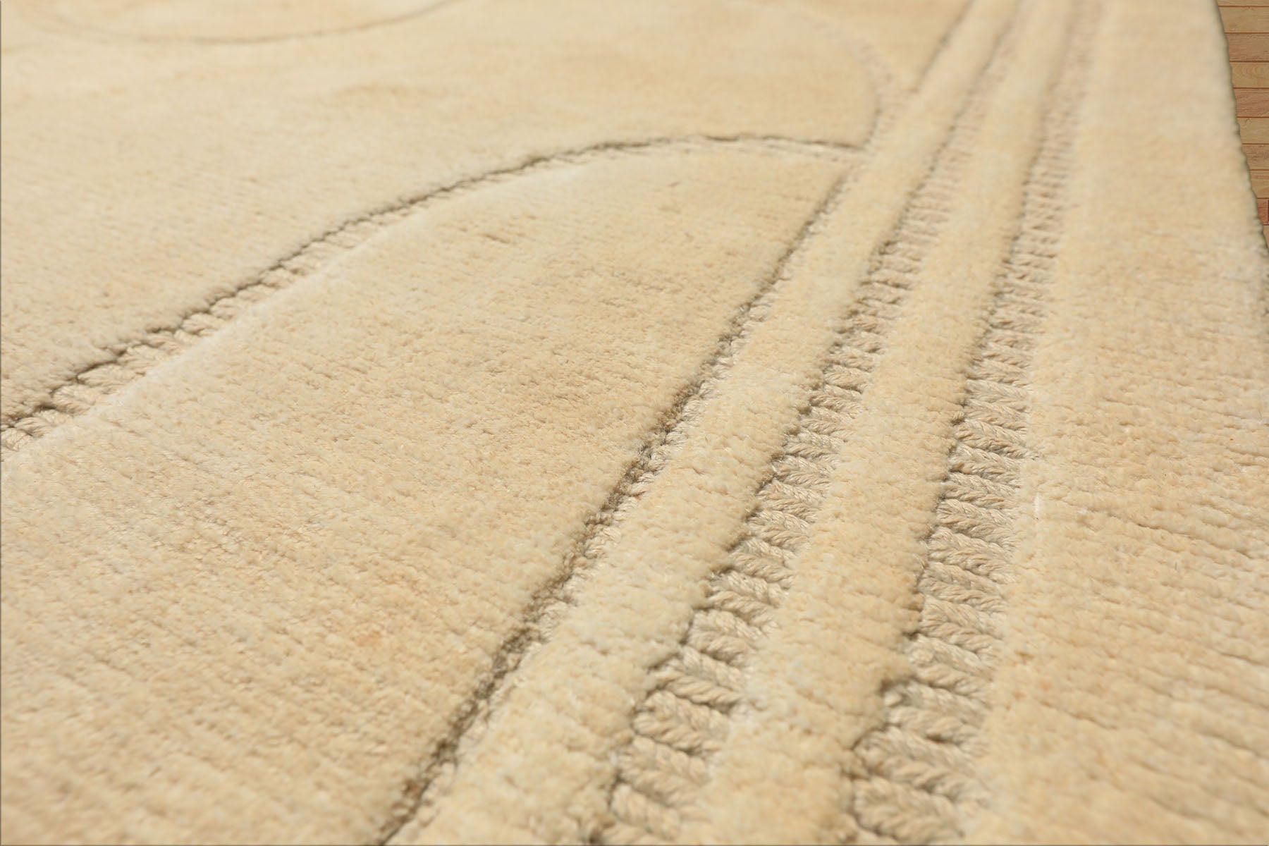 10x14 Ivory, Beige, Color Hand Knotted Tibetan Wool & Linen Art Deco Oriental Rug