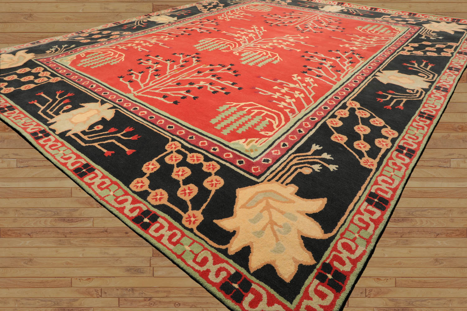 Coulmann Art & Crafts Transitional Wool Rug LoomBloom Hand Tufted Multi Coral Oriental