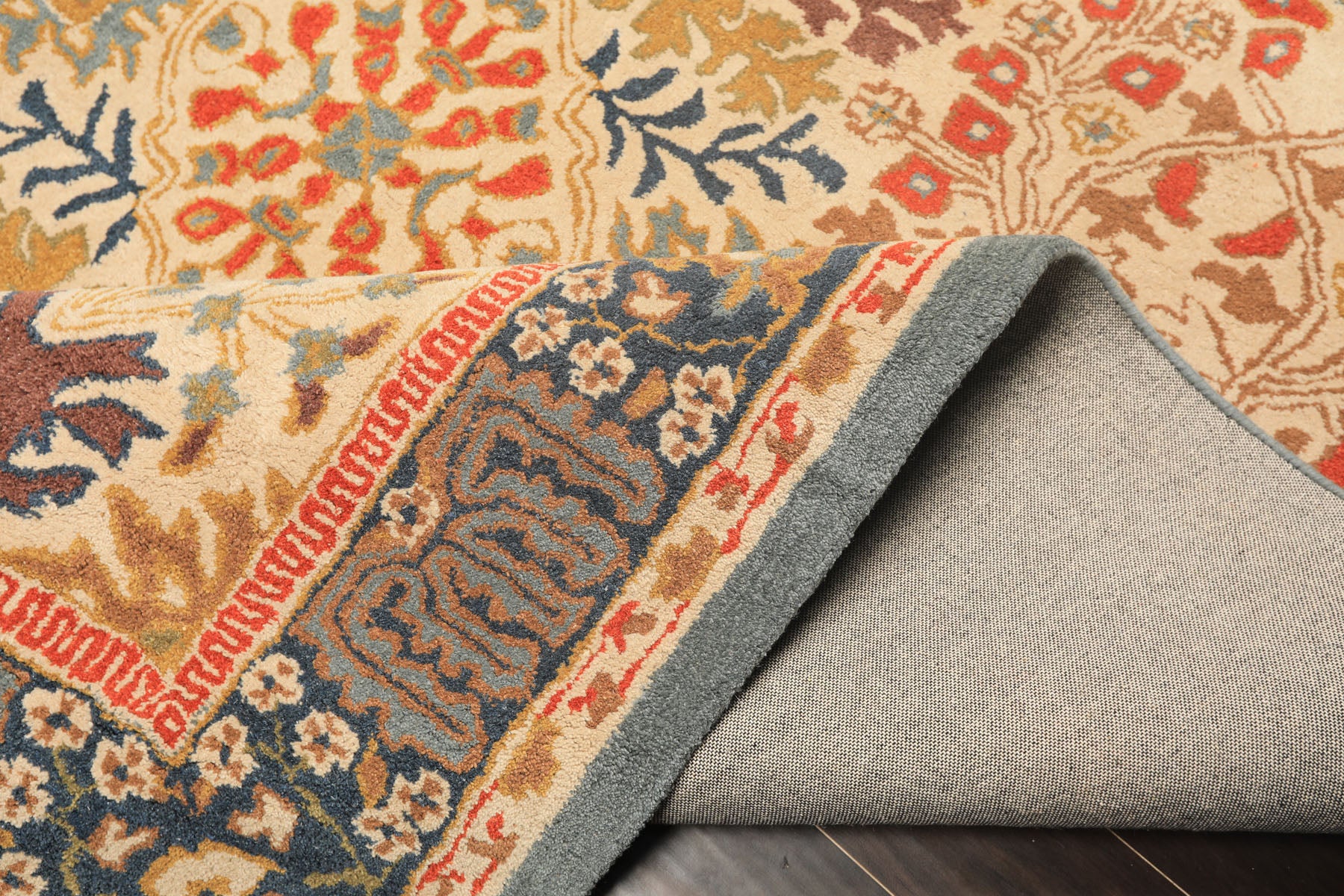 Multi Size Beige, Blue Hand Tufted Hand Made 100% Wool Arts and Craft Transitional Oriental Area Rug