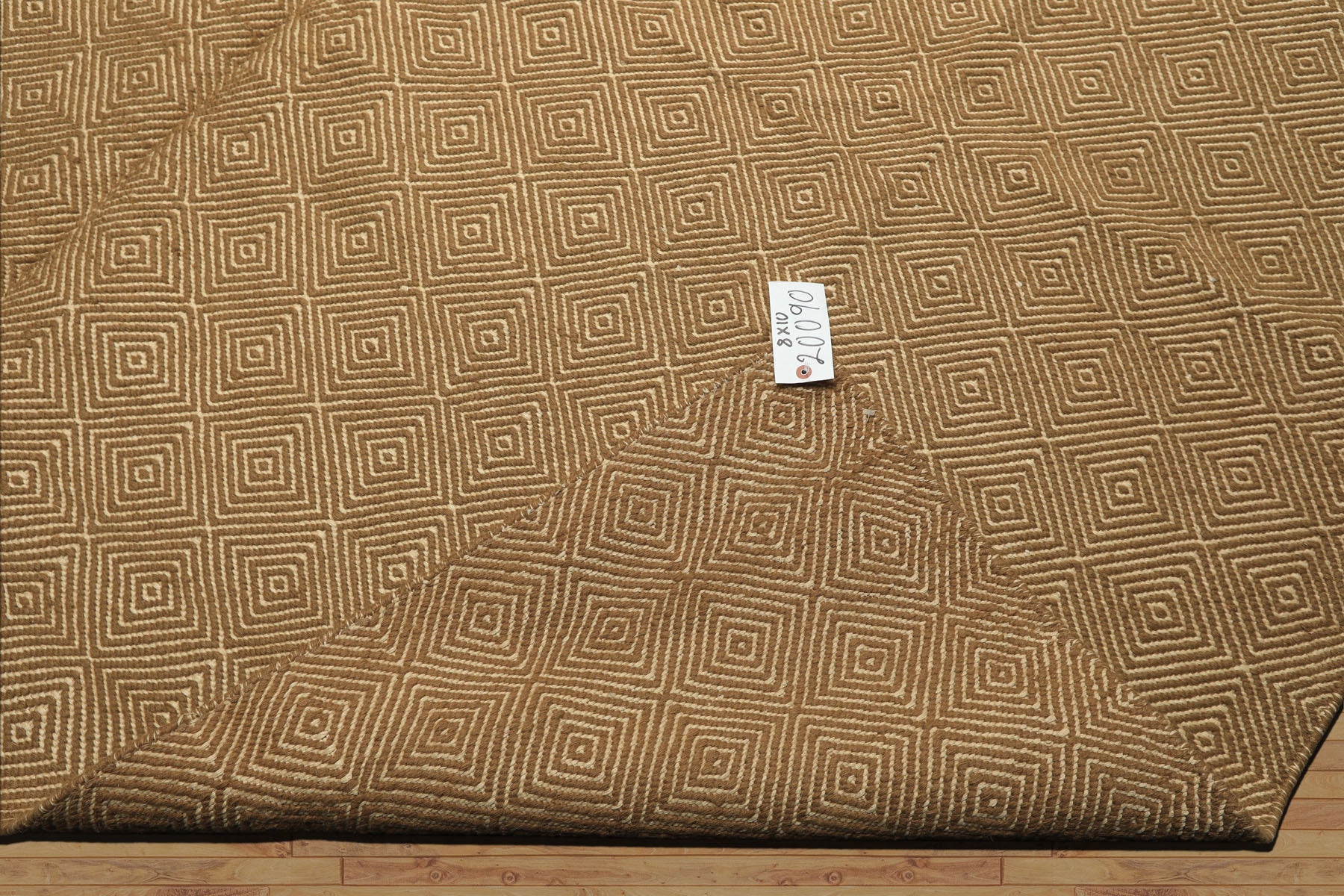 8x10 Gold, Ivory, Color Hand Woven Kilim Wool Modern & Contemporary Oriental Rug