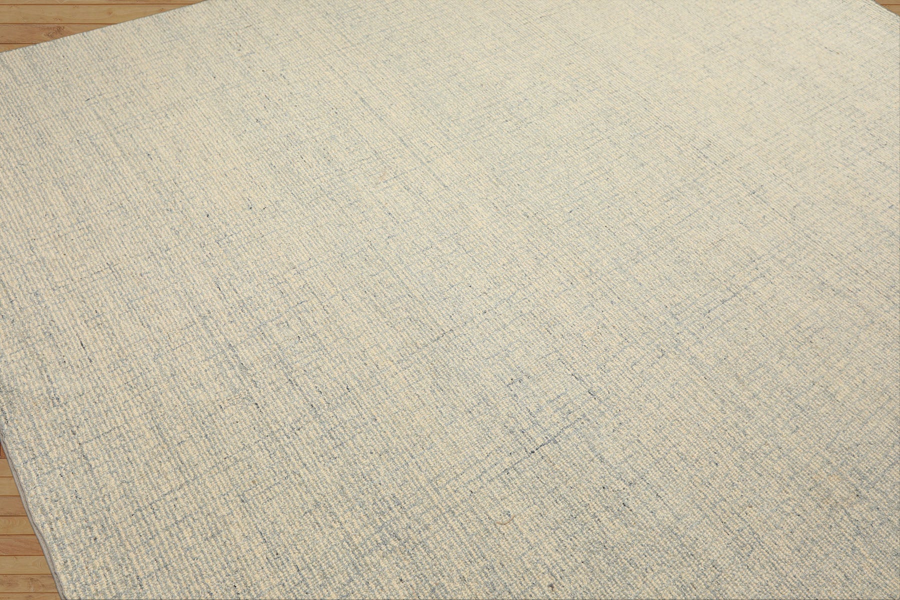 Multi Size Ivory Blue Slate Color Hand Loomed Berber Wool Contemporary Oriental Rug