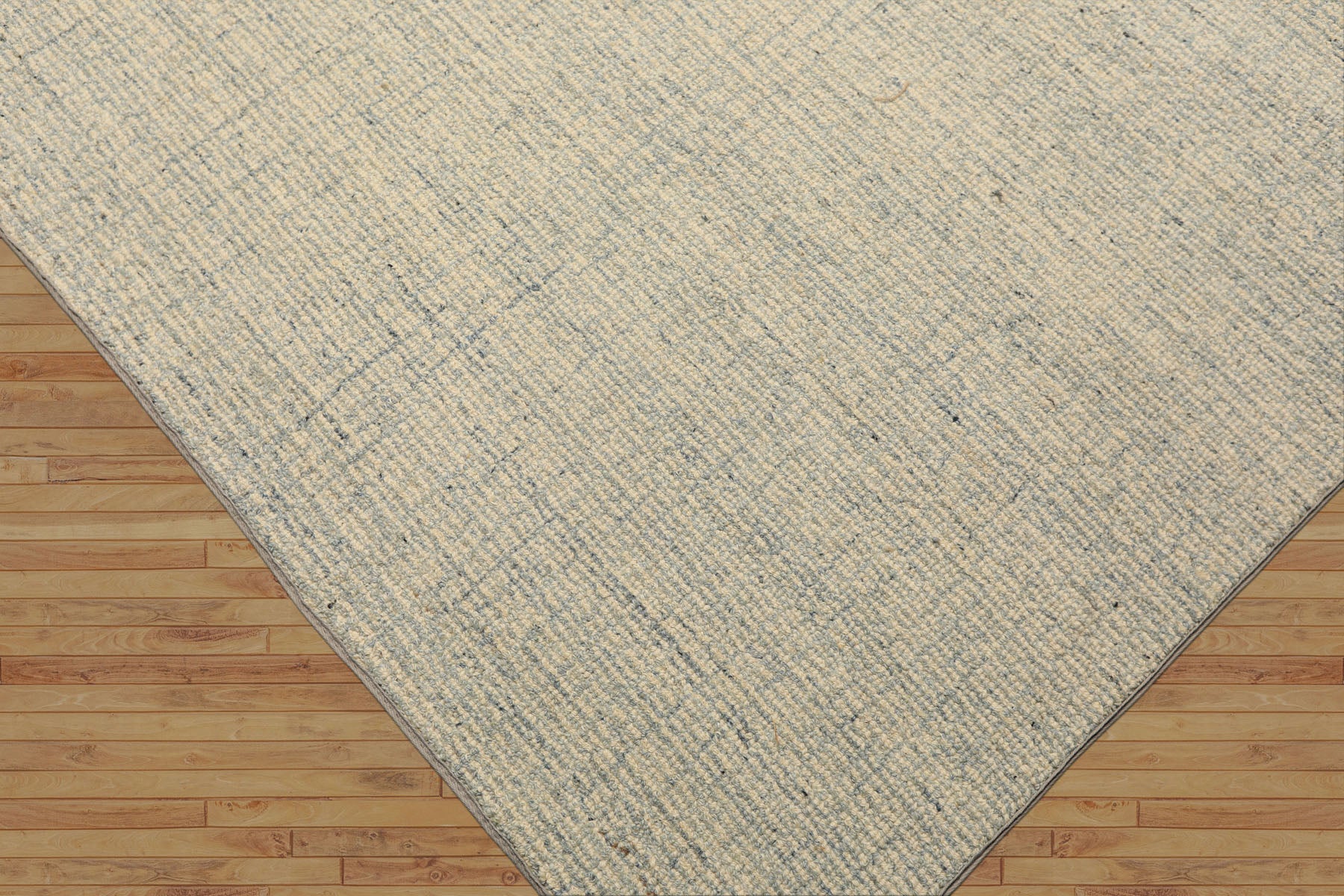 Multi Size Ivory Blue Slate Color Hand Loomed Berber Wool Contemporary Oriental Rug
