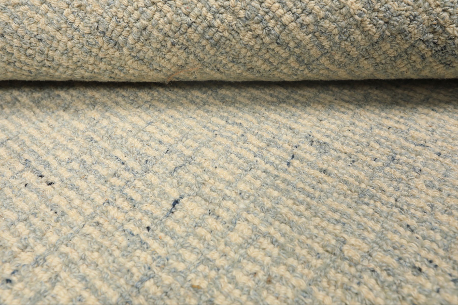 Multi Size Ivory Blue Slate Color Hand Loomed Berber Wool Contemporary Oriental Rug
