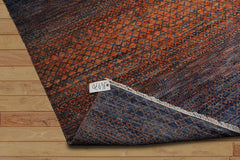 9x12 Orange, Navy, Color Hand Knotted Grass 100% Wool Modern Oriental Rug