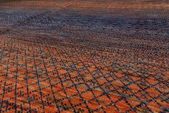 9x12 Orange, Navy, Color Hand Knotted Grass 100% Wool Modern Oriental Rug