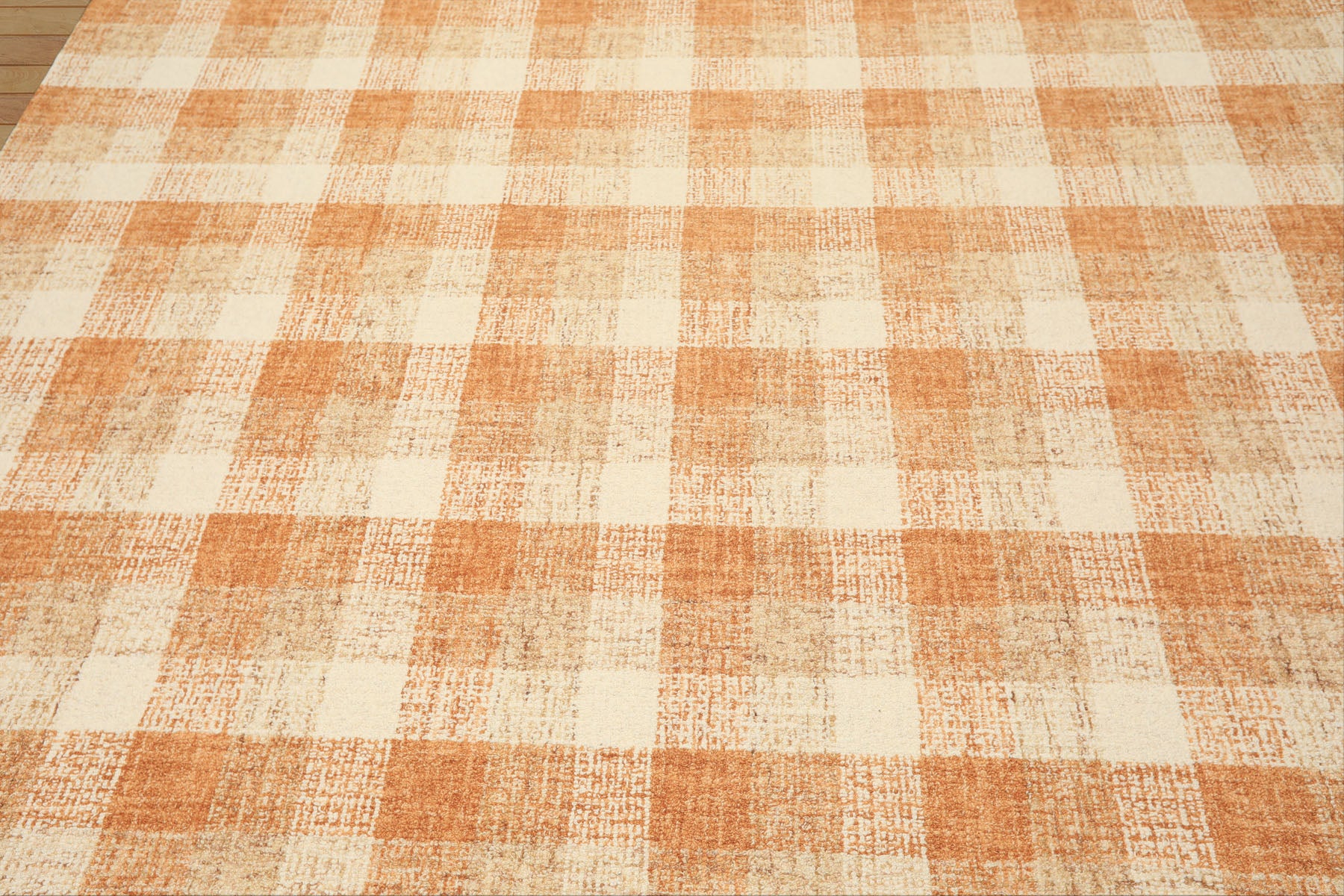 Multi Size Ivory Caramel Beige Color Hand Hooked  Wool Contemporary Oriental Rug