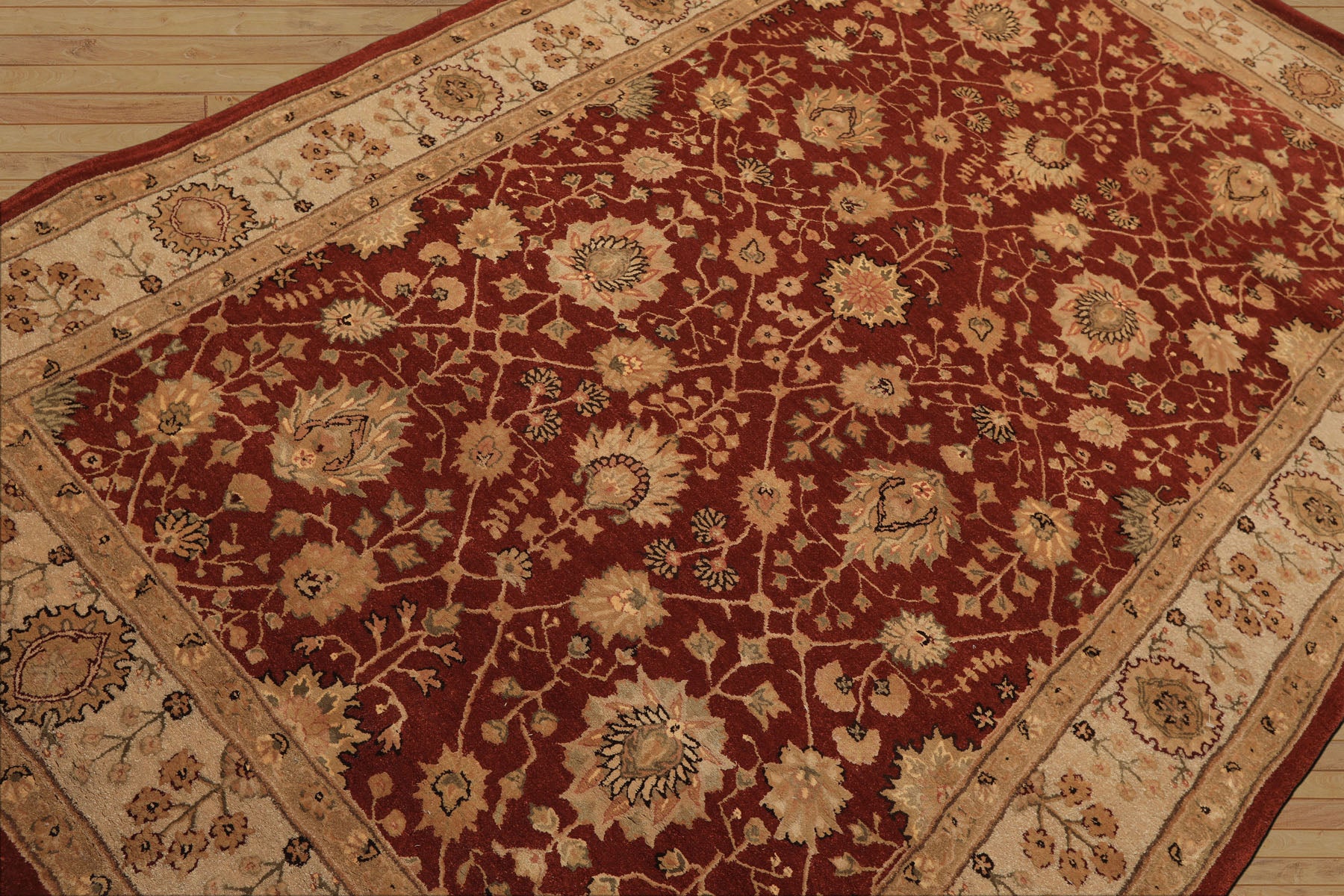 5x8 Burnt Orange, Ivory, Gold Color Hand Tufted Nourison Wool & Silk Traditional Oriental Rug